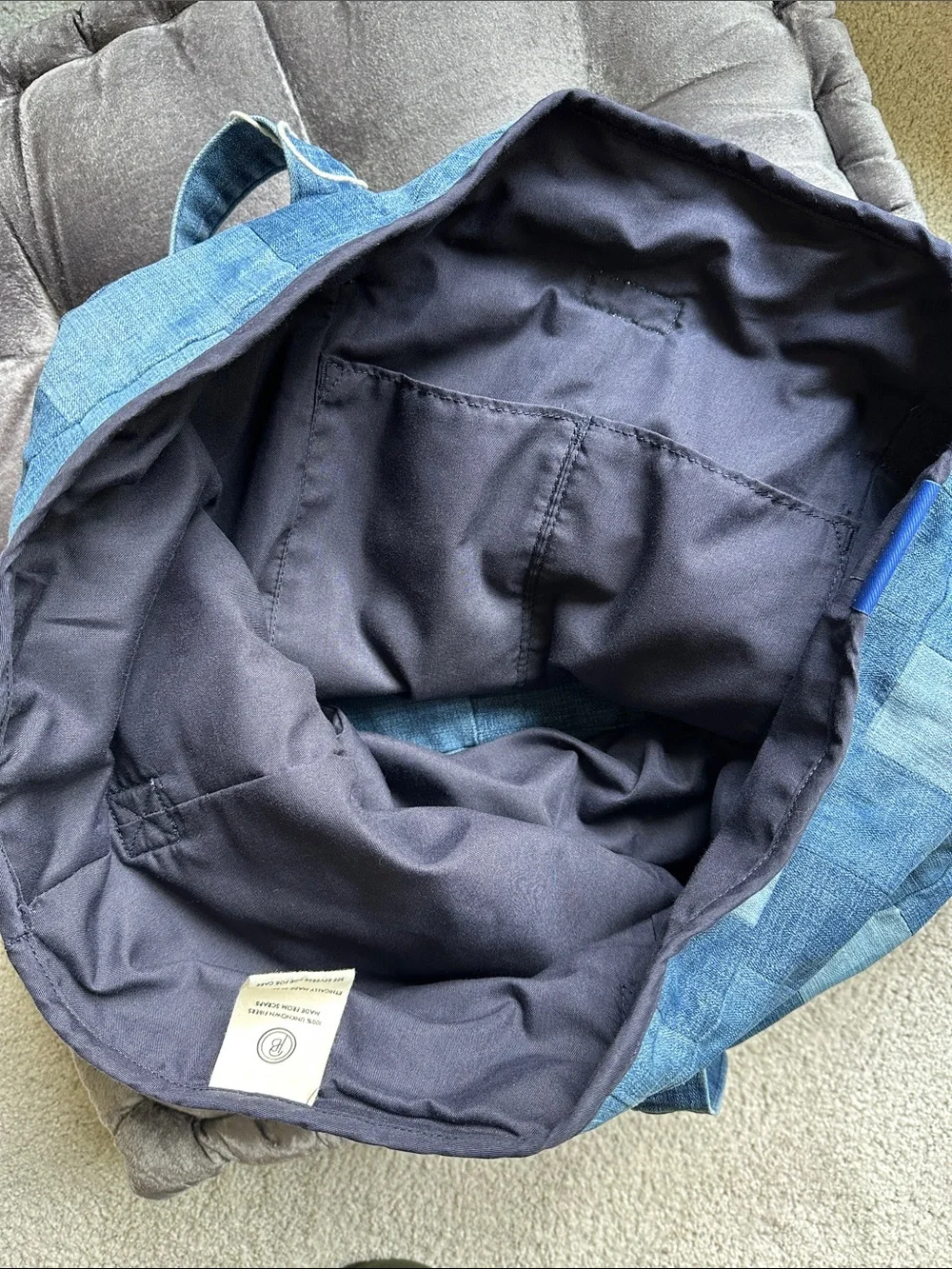 Porter Blue Large Blue Patchwork Denim Jeans Tote - Pinterest Exclusive